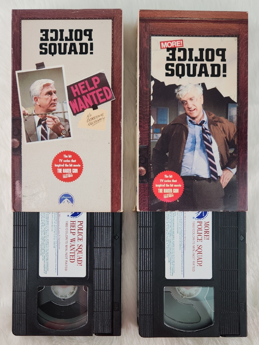 POLICE SQUAD & MORE POLICE SQUAD! 2 VHS Set, Pre- Naked Gun FUN! Leslie Neilsen